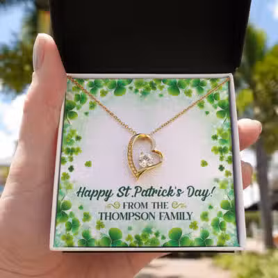 Personalized Family Name Happy St Patrick's Day Pendant Necklace - Saint Patrick's Day Jewelry Gifts
