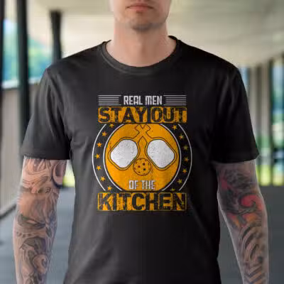 Alternative view of Real Men Stay Out Of The Kitchen Funny Pickleball T-Shirt - Pickleball Lover Gifts