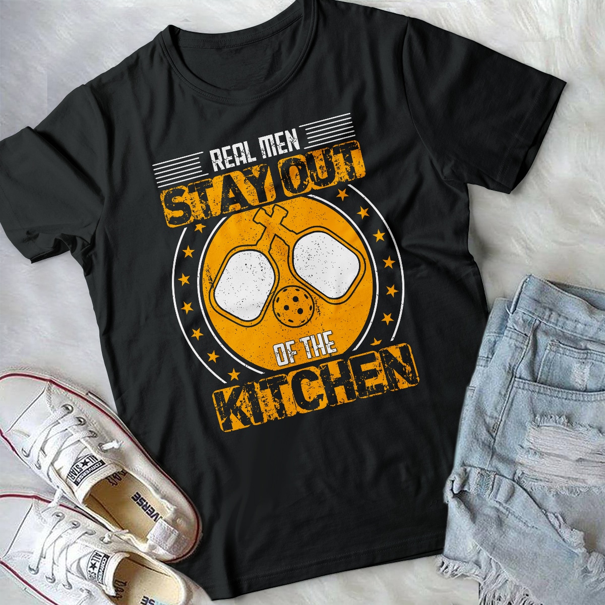 1VT. Real Men Stay Out Pickleball shirt mk3