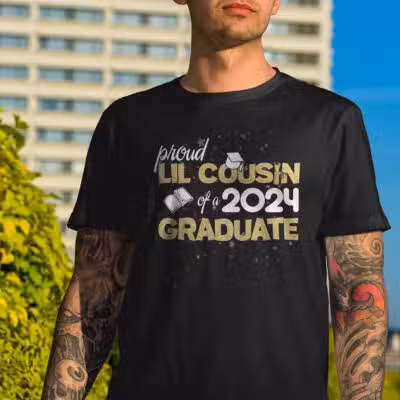 Proud Lil Cousin of a 2024 Graduate Class Senior Graduation T-Shirt - Cousin Graduation Shirt