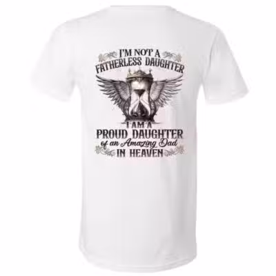I'm Not A Fatherless Daughter, White, V-Neck T-Shirt