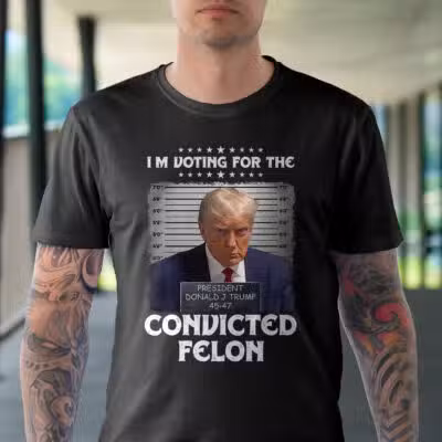 Alternative view of I'm Voting Convicted Felon 2024 T-Shirt - Trump 2024 Convicted Felon Shirt