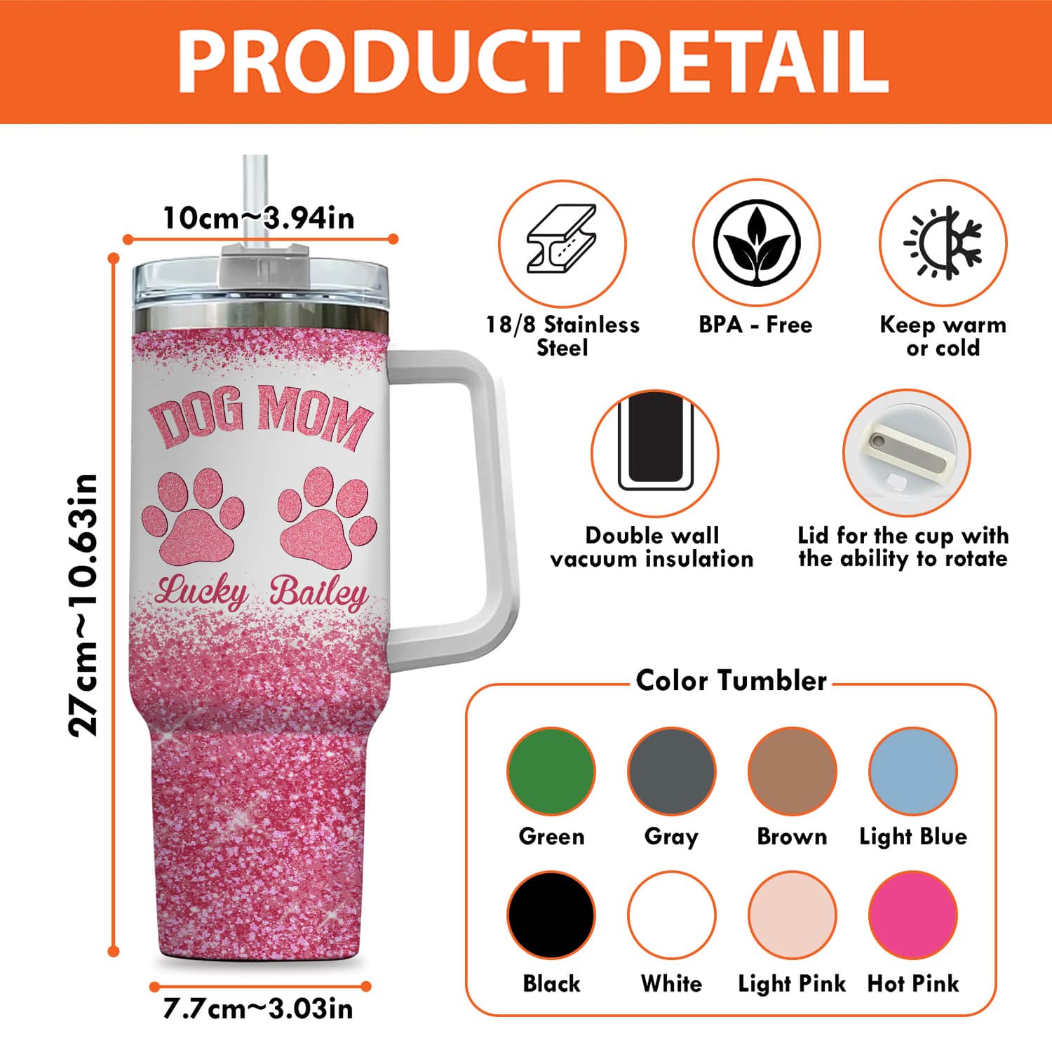 4VT. Dog Mom Prefer Dogs tumbler mk15