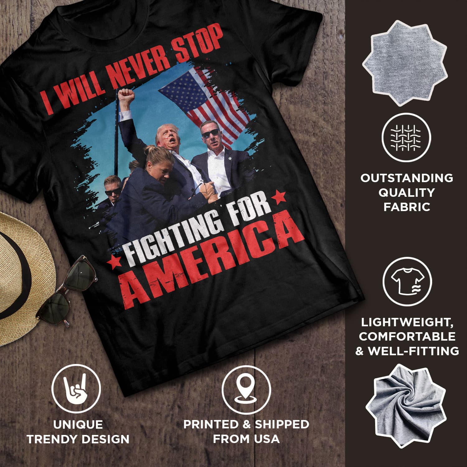 8VT. Trump Will Never Stop shirt mk6