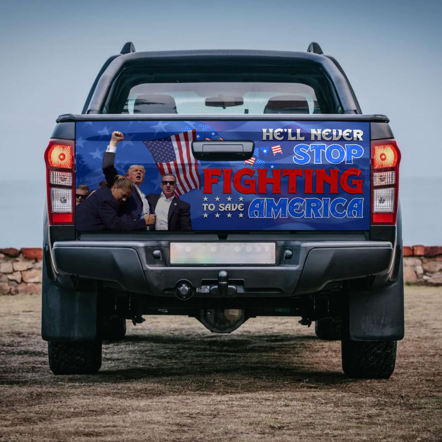 3VT. Trump Never Stop Fighting tailgate mk4