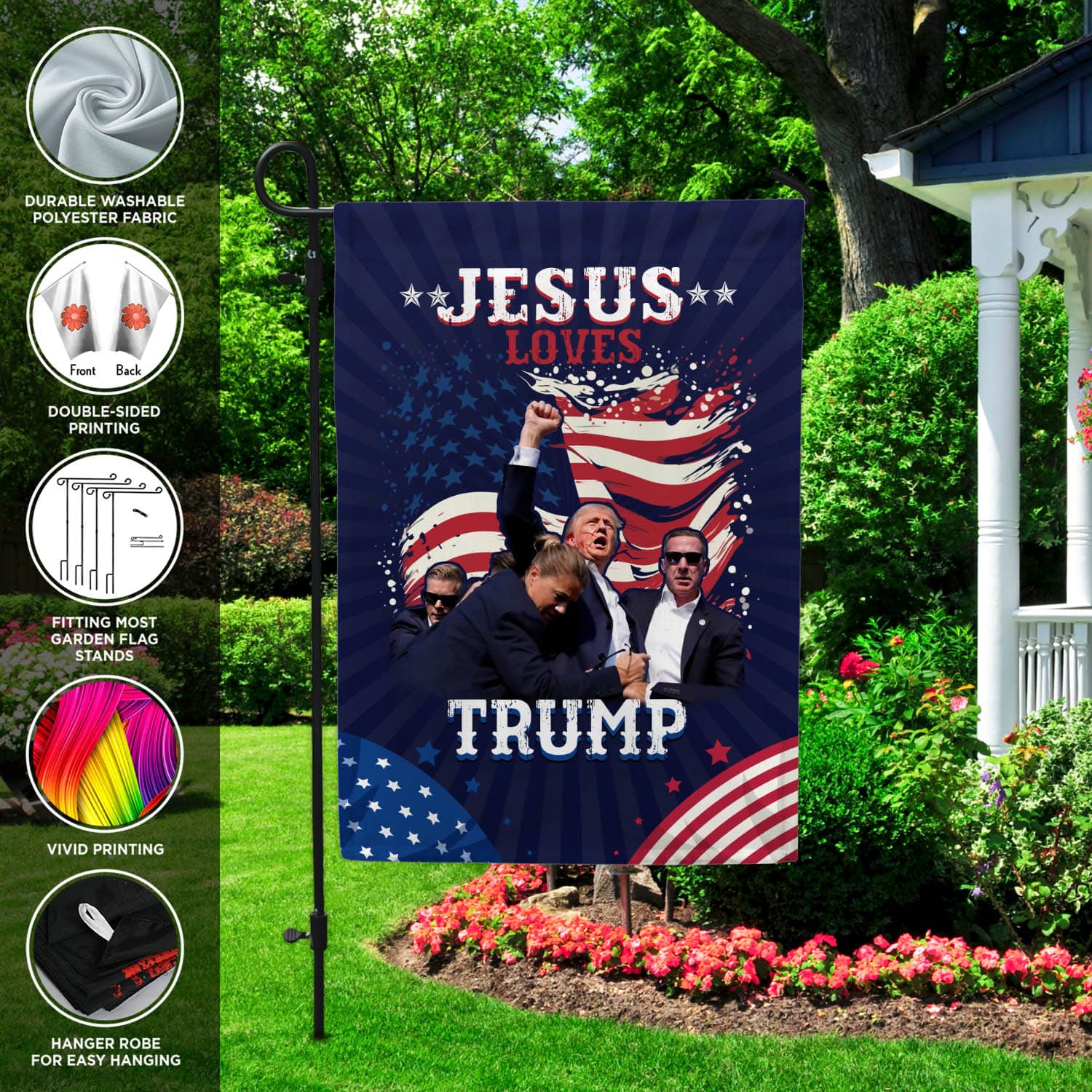 3VT. Jesus Loves Trump flag mk2