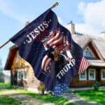 3VT. Jesus Loves Trump flag mk10