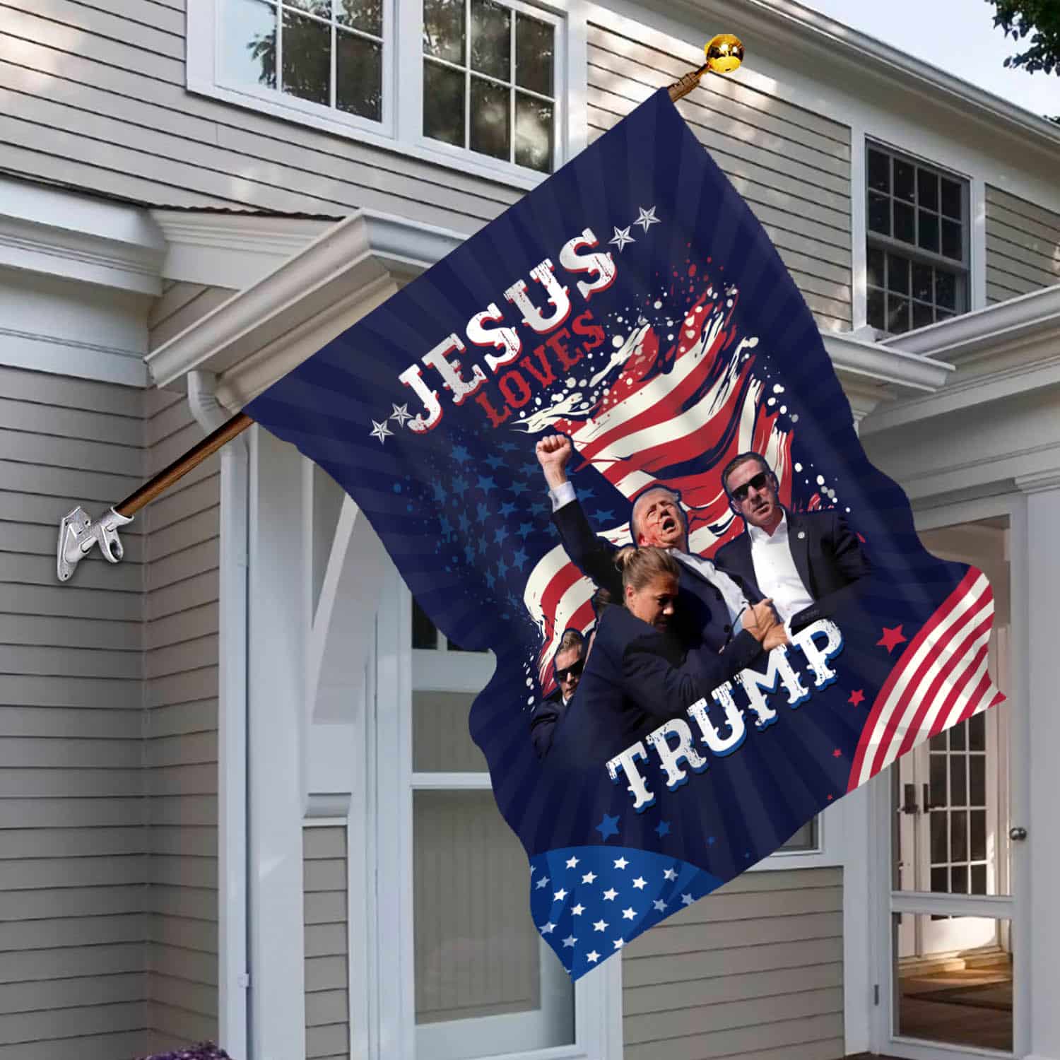 3VT. Jesus Loves Trump flag mk11