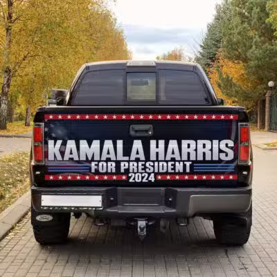 Alternative view of Kamala Harris 2024 For President Tailgate Decal Sticker Wrap - Support Harris Vinyl Graphic Decal Bumper Sticker