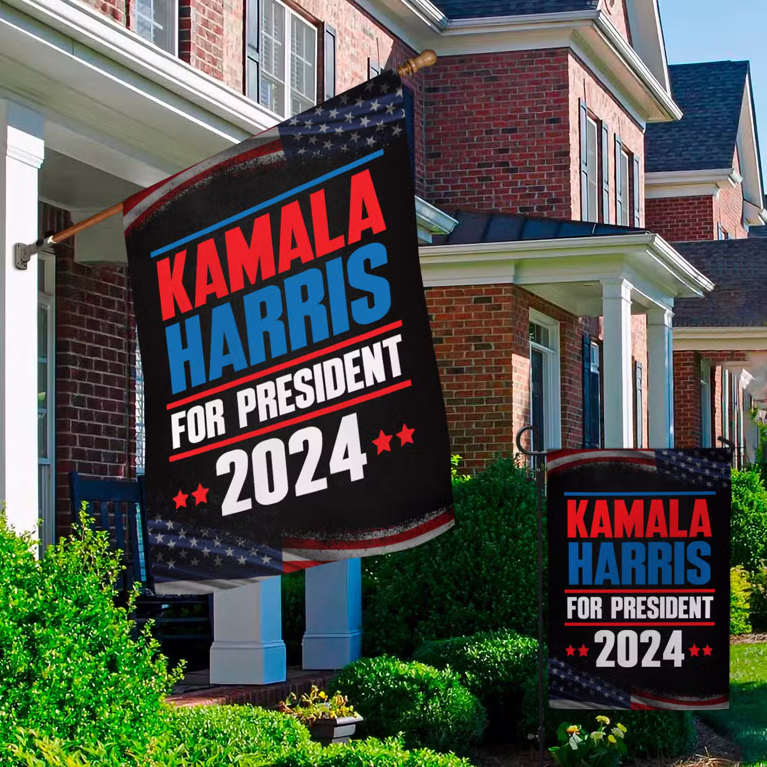 9VT. UU TIEN Kamala Harris For President flag mk1