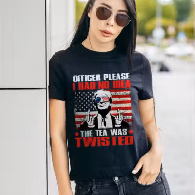 Alternative view of Officer Please I Had No Idea The Tea Was Twisted Trump 2024 T-Shirt - Support Trump Shirt