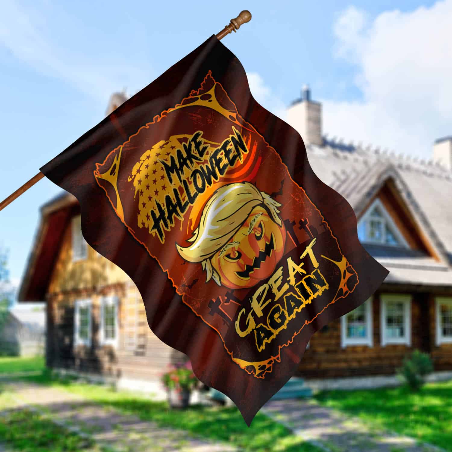 9VT. Trump Make Halloween Great flag mk10
