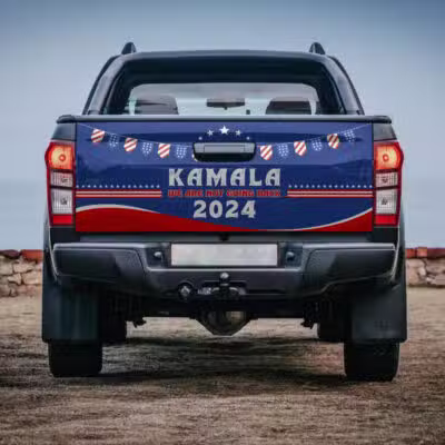 Kamala Harris We Are Not Going Back 2024 Truck Tailgate Decal Sticker Wrap - Vinyl Graphic Decal Bumper Sticker