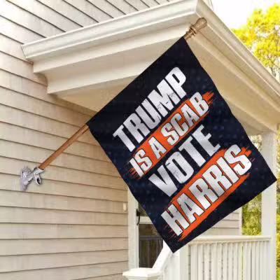 Alternative view of Trump Is A Scab Vote Harris 2024 President Election Outdoor Flags - House Flags - Garden Flag