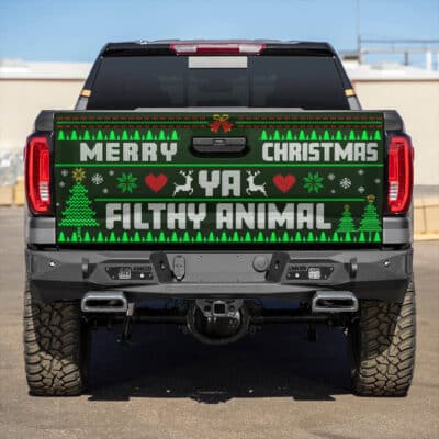 Merry Christmas Ya Filthy Animal Funny Ugly Christmas Truck Tailgate Decal Sticker Wrap