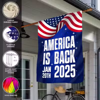 Alternative view of America Is Back Jan 20th 2025 Political America Flag - House Flag - Wall Flag