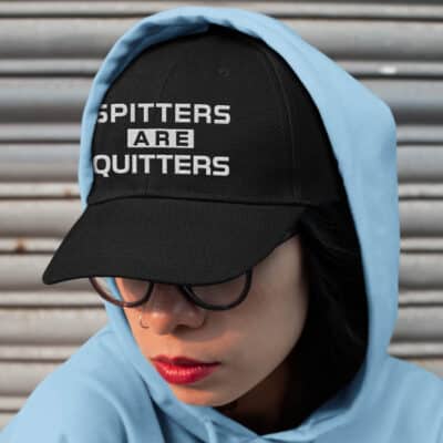 Alternative view of Spitters Are Quitters Embroidered Cap Hat - Funny Hat - Twill Cap