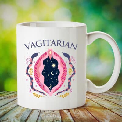 Alternative view of Vagitarian Funny LGBT Naughty Lesbian Gay Gifts Ceramic Coffee Mug - Beer Stein - Travel Mug