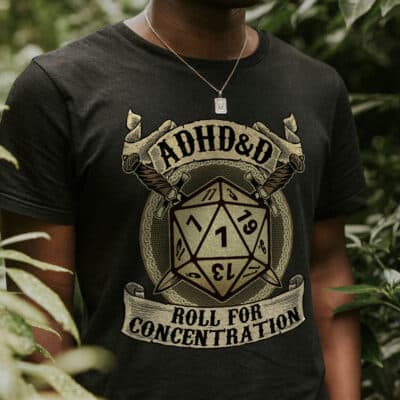 ADHD&D Roll For Concentration Funny D&D Board Game T-Shirt