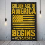 Golden Age Of America Begins Trump Inauguration 2025 Wrapped Framed Canvas Print - Poster
