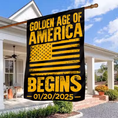 Golden Age Of America Begins Trump Inauguration 2025 Outdoor House Flag - Home Garden Flag