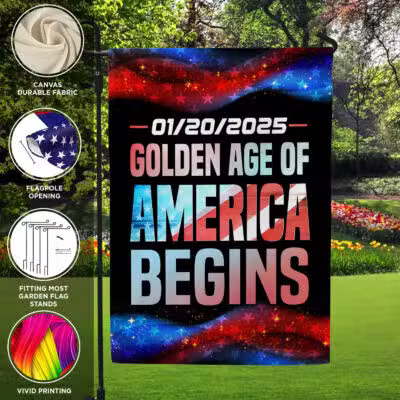 Alternative view of Golden Age Of America Begins Trump Inauguration 2025 Garden Flag - House Flag - Wall Flag
