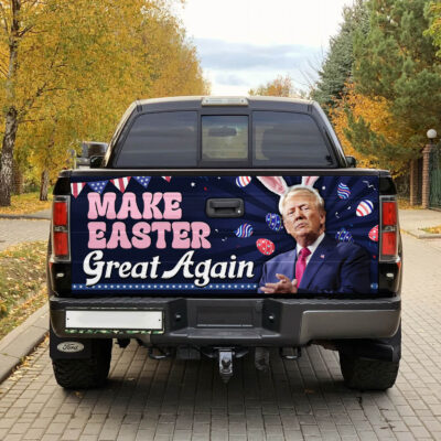 Alternative view of Make Easter Great Again Funny Trump Bunny Truck Tailgate Decal Sticker Wrap - Vinyl Graphic Decal Bumper Sticker