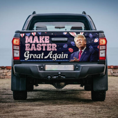 Make Easter Great Again Funny Trump Bunny Truck Tailgate Decal Sticker Wrap - Vinyl Graphic Decal Bumper Sticker