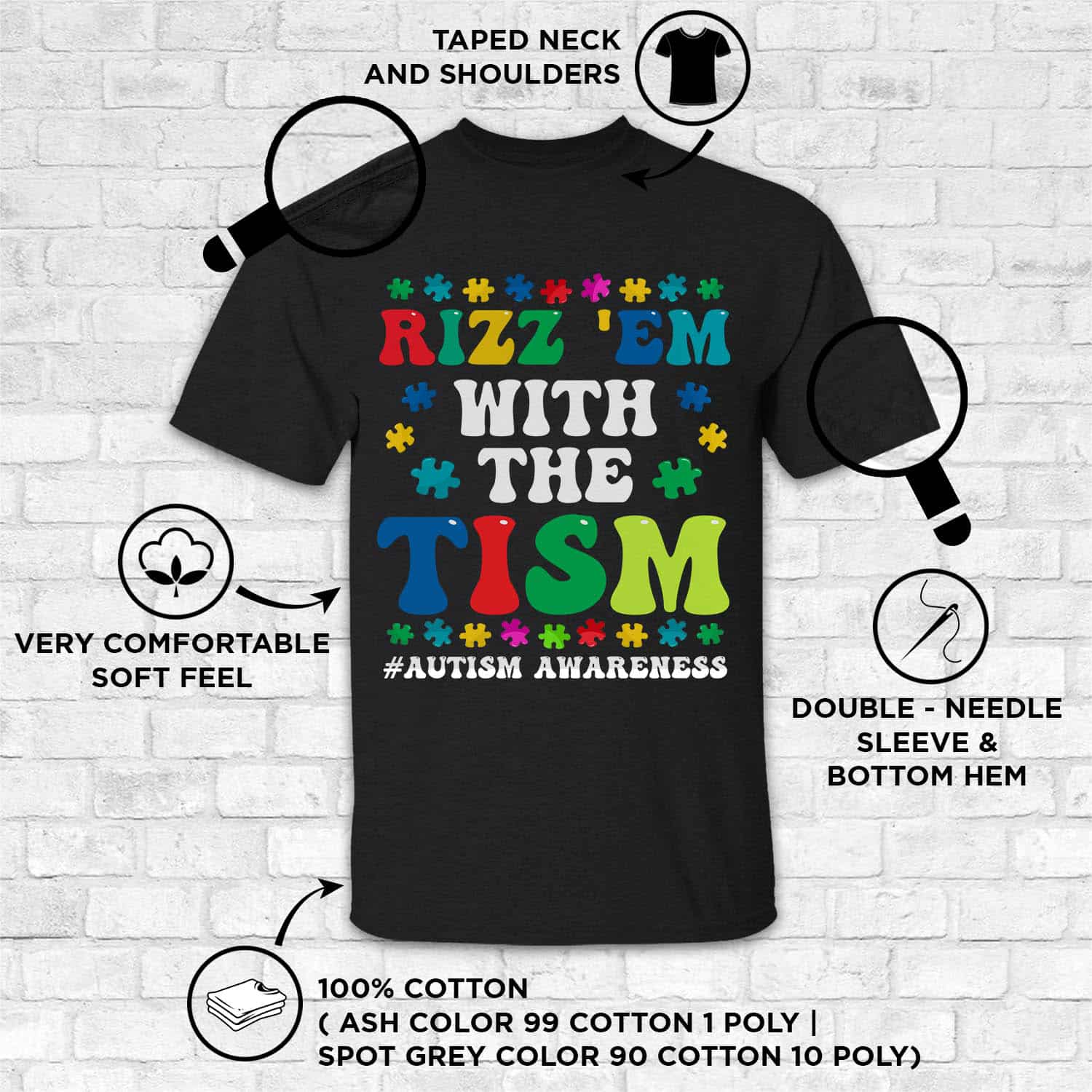 6VT. Rizz Em With The Tism shirt mk5