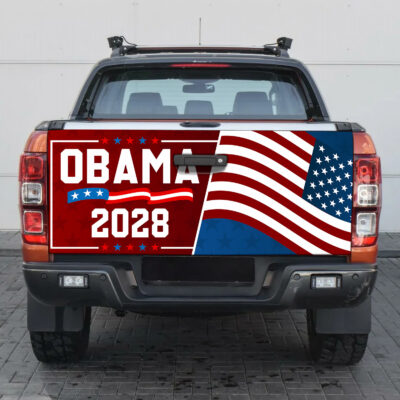 Obama 2028 Political Truck Tailgate Decal Sticker Wrap - Obama For President Vinyl Graphic Decal Bumper Sticker