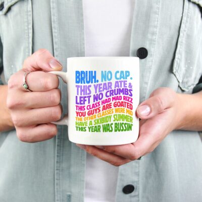 Alternative view of Bruh No Cap This Year Ate And Left No Crumbs Funny Last Day Of School Ceramic Coffee Mug - Travel Mug