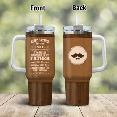 Best Father World's One Of The Best Father Full Of Patience And Love Insulated Tumbler Cup With Handle and Straw
