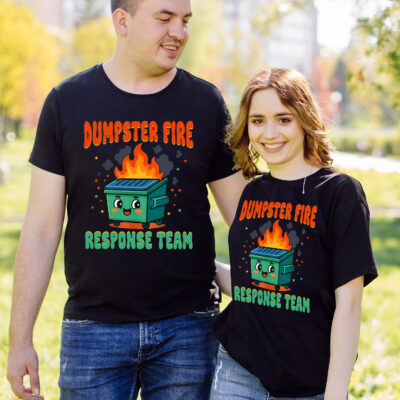 Dumpster Fire Response Team Funny Coworker T-Shirt - Humor Employee Work V-Neck Shirt