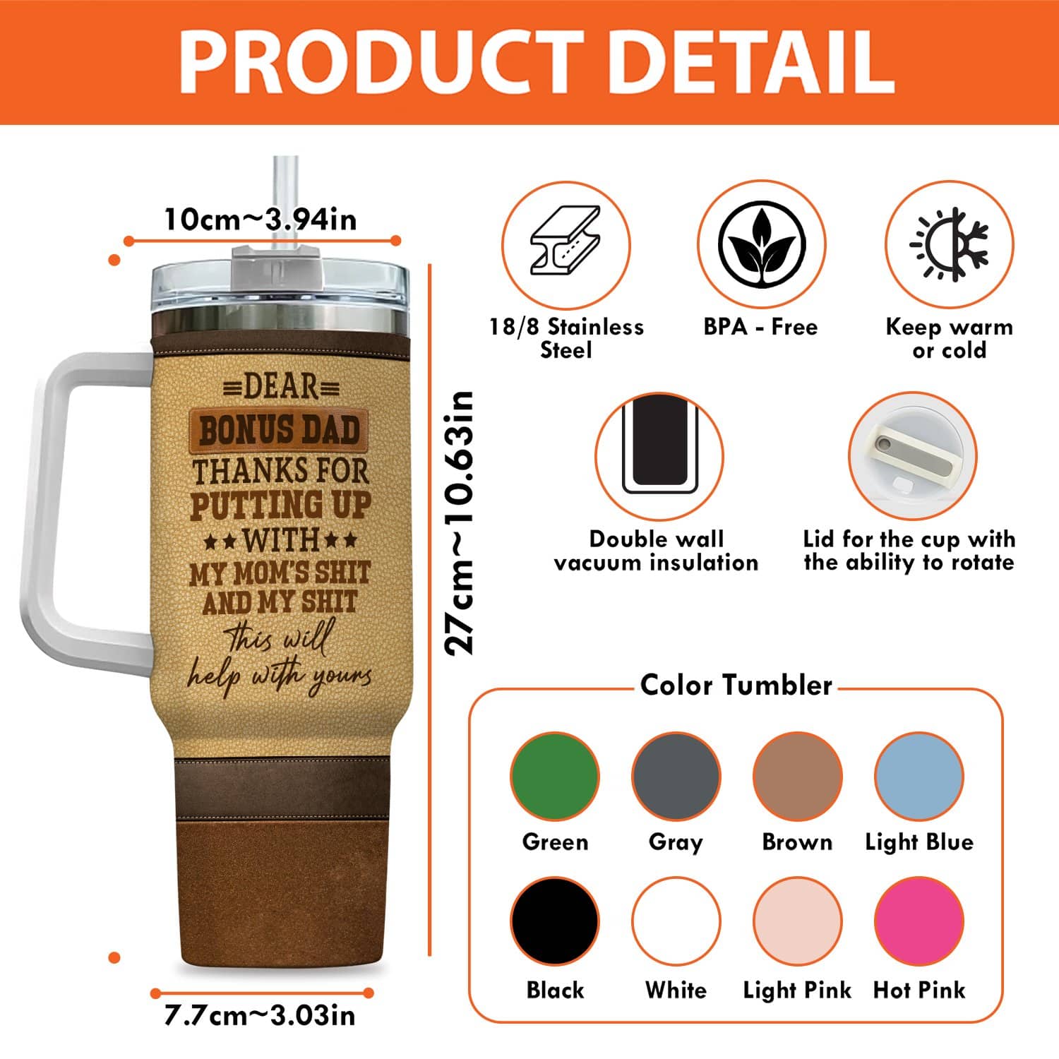 4VT. Dear Bonus Dad tumbler mk1