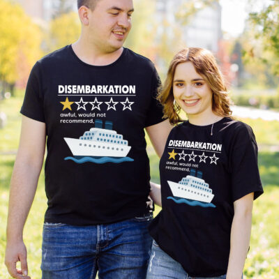 Disembarkation Awful Would Not Recommend Funny Cruise Ship T-Shirt - V-Neck - Shirt For Kids