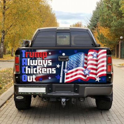 Alternative view of Trump Always Chicken Out Funny Political Taco Truck Tailgate Decal Sticker Wrap - Vinyl Graphic Decal Bumper Sticker