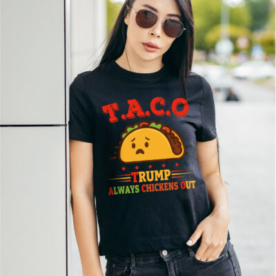 Alternative view of Taco Trump Always Chickens Out Funny Political Taco T-Shirt