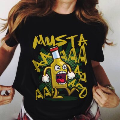 Mustard Bottle Screaming Funny Humor T-Shirt
