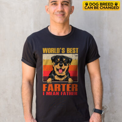 Alternative view of Personalized Dog Breeds World's Best Farter I Mean Father Vintage Retro Funny Father's Day T-Shirt