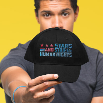 Alternative view of Stars And Stripes Human Rights Embroidered Twill Hat Adjustable Cap For Men Women