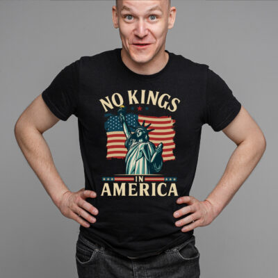 Alternative view of No Kings In America Patriotic Political T-Shirt