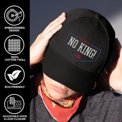 Alternative view of No King American Flag Embroidered Hats Independence day 4th of july 1776 Twill Cap