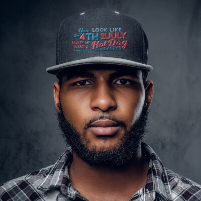 Alternative view of You Look Like The 4th Of July Makes Me Want A Hot Dog Real Bad Funny Embroidered Twill Hat Adjustable Cap For Men