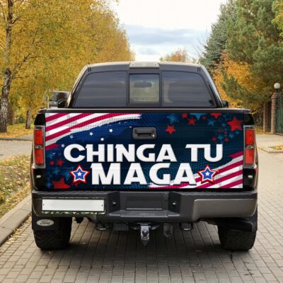 Alternative view of Chinga Tu Maga Funny Spanish Saying Political Truck Tailgate Decal Sticker Wrap - Vinyl Graphic Decal Bumper Sticker