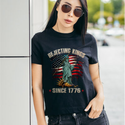 Alternative view of Rejecting Kings Since 1776 Liberty Statue Patriotic Political T-Shirt