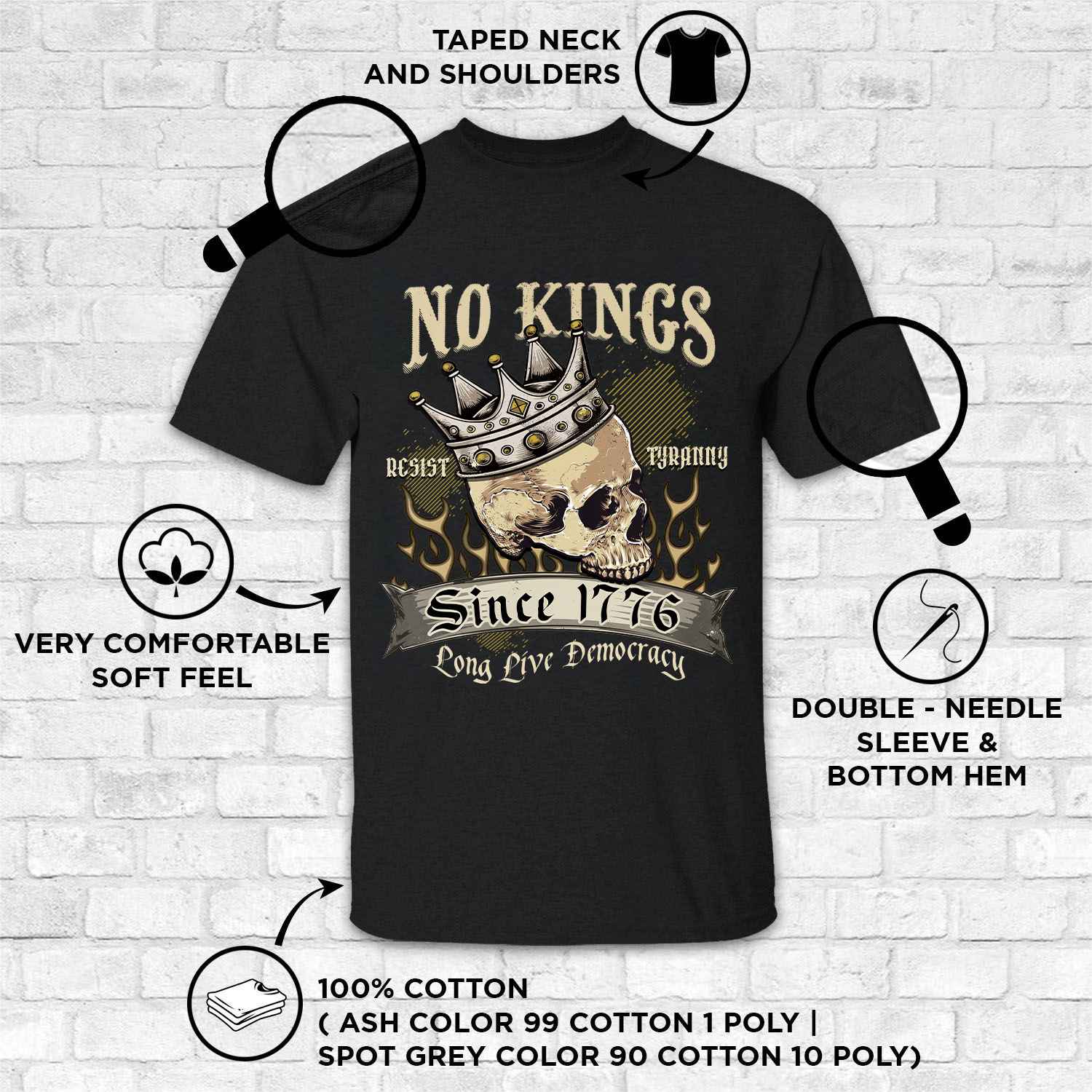 2VT. Skull No Kings shirt mk1