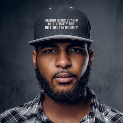 Alternative view of Imagine Being Scared Of Diversity But Not Dictatorship Funny Embroidered Twill Hat Adjustable Cap For Men Women