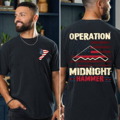 Operation Midnight Hammer Patriotic American Flag Political Printed On 2 Sides T-Shirt