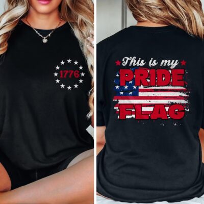 Alternative view of This Is My Pride Flag Since 1776 Patriotic American Flag Printed On 2 Sides T-Shirt