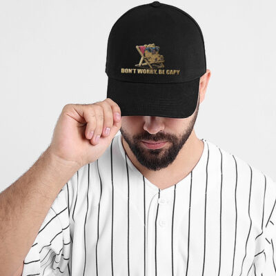 Alternative view of Don't Worry Be Capy Funny Capybara Vintage Retro Embroidered Twill Hat Adjustable Cap For Men Women